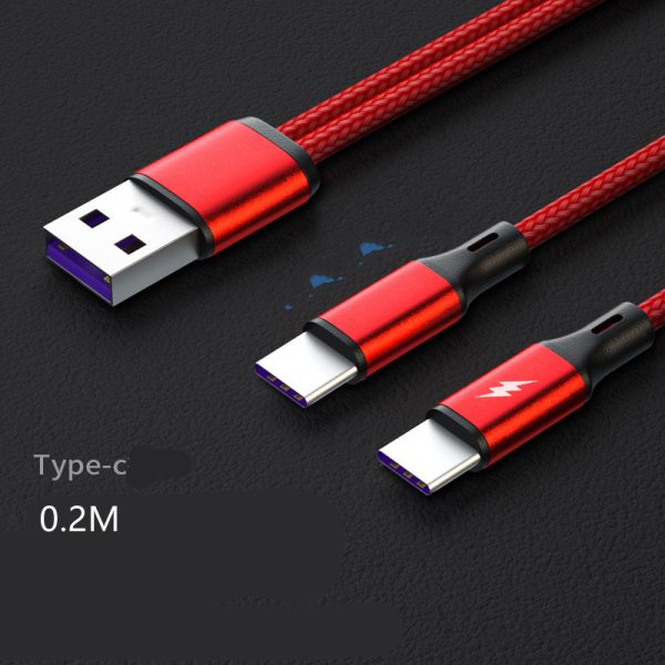 Two In One Data Cable One In Two Charging Cable Fast Charging 5A Cable - Image 14